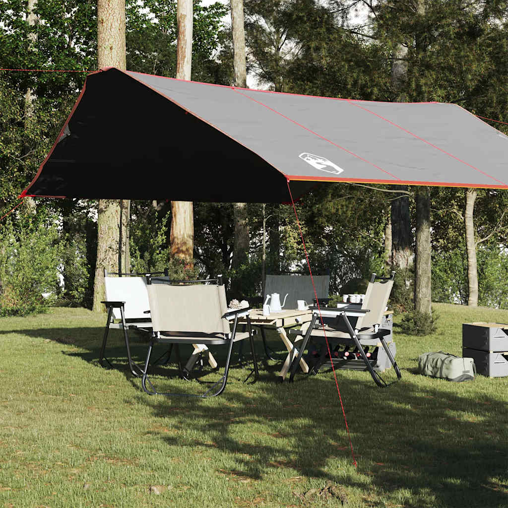 Vetonek Lona de camping impermeable gris y naranja 420x440 cm