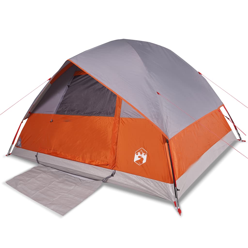 Tienda familiar con cúpula para 6 personas impermeable naranja