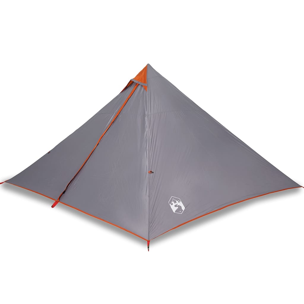 Tienda familiar tipi para 7 personas impermeable gris y naranja