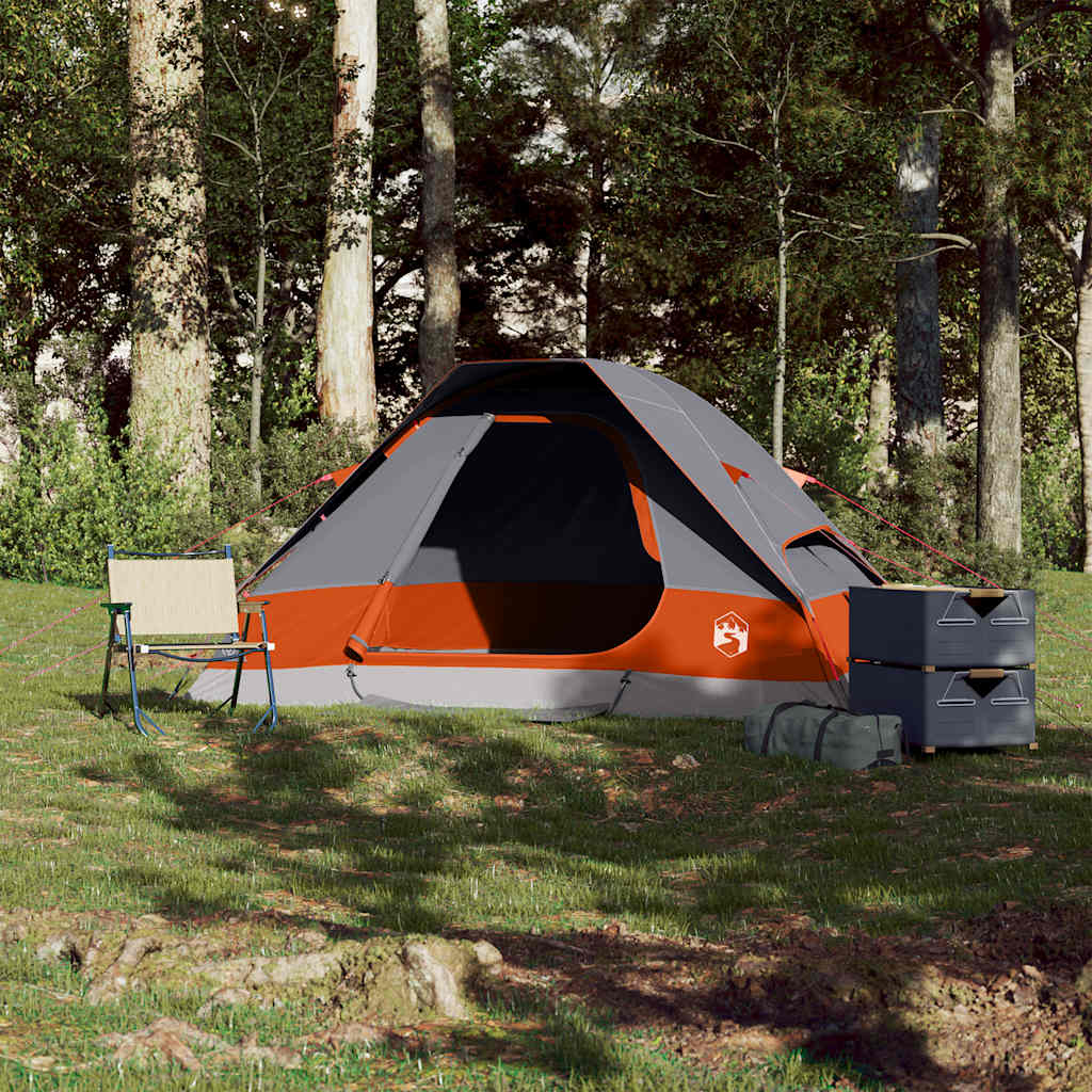 2 Person Igloo Tent Waterproof Gray Orange V8094 Vetonek