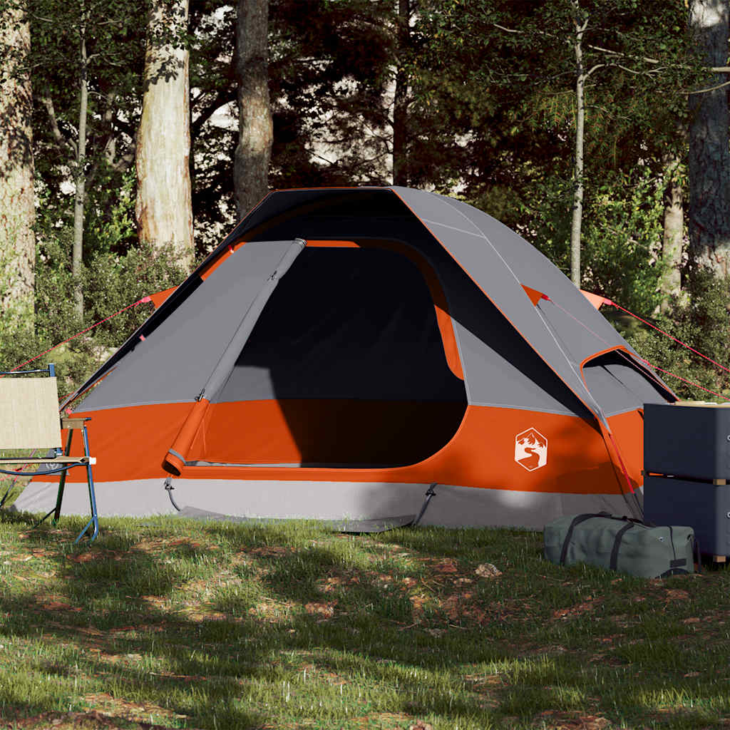 2 Person Igloo Tent Waterproof Gray Orange V8094 Vetonek