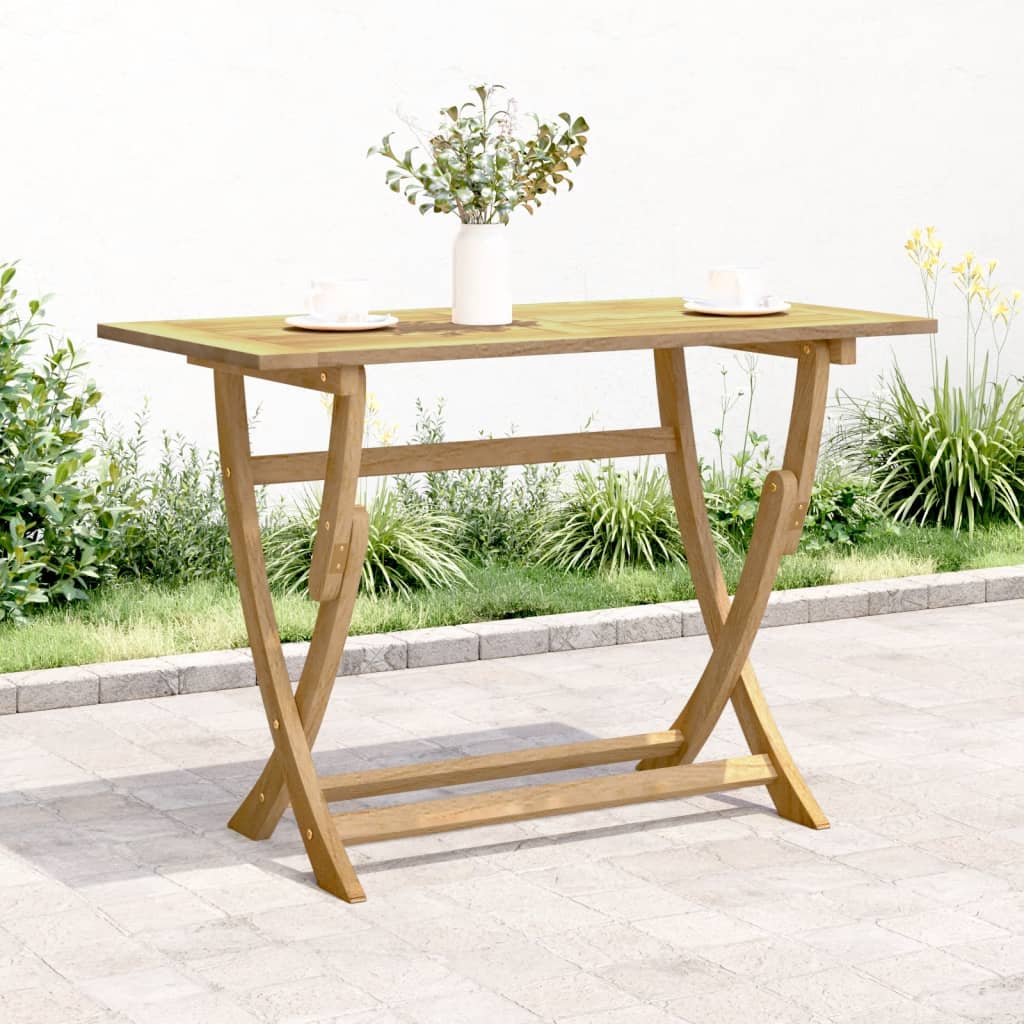 Vetonek Mesa de jardín plegable madera maciza de acacia 110x55x75 cm