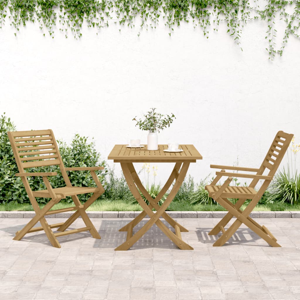 Chaises de jardin pliantes 2 unités ACACIA BOIS 54.5X61.5X86.5CM