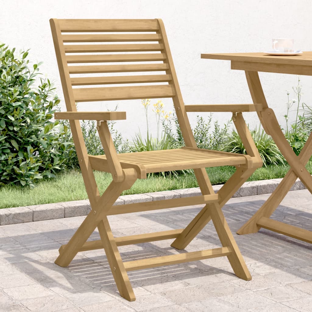 Vetonek Sillas de jardín plegables 2 uds madera acacia 54,5x61,5x86,5cm