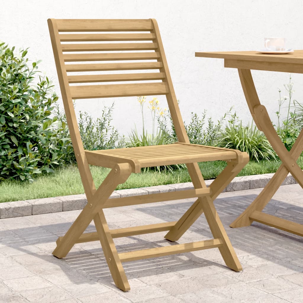 Vetonek Sillas de jardín plegables 2 uds madera acacia 48,5x61,5x87 cm