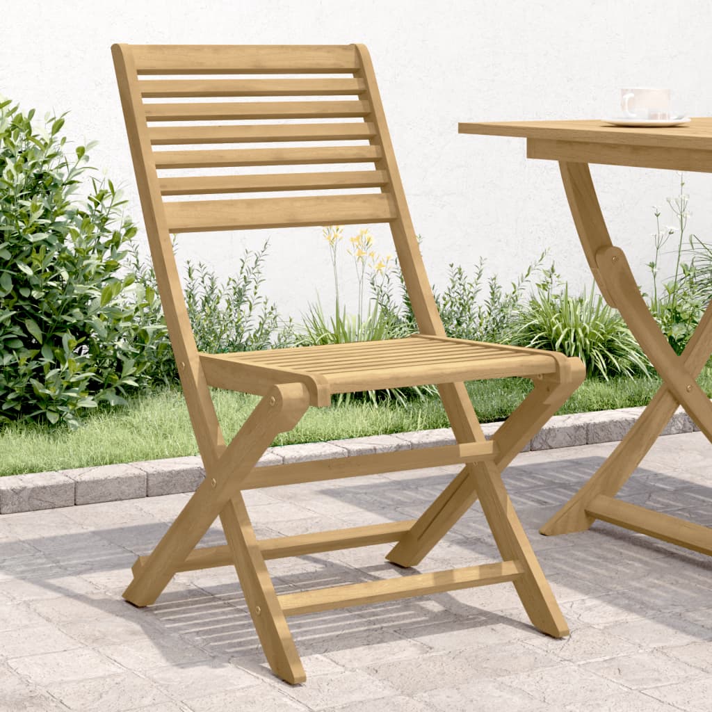 Vetonek Sillas de jardín plegables 4 uds madera acacia 48,5x61,5x87 cm