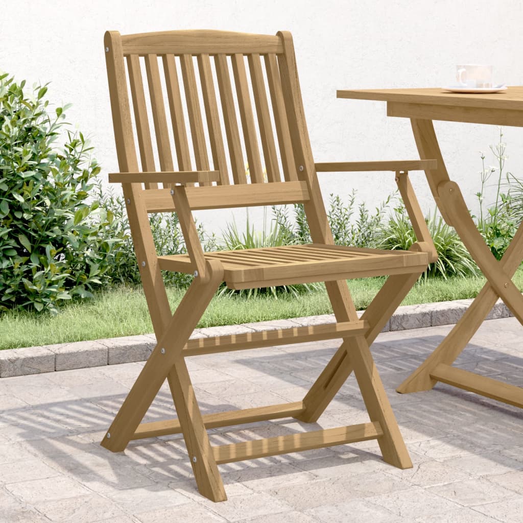 Vetonek Sillas de jardín plegables 2 uds madera acacia 58x54,5x90 cm