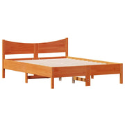 Cadre de lit sans matelas bois massif marron 135x190 cm - Vetonek