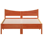 Cadre de lit sans matelas bois massif marron 135x190 cm - Vetonek