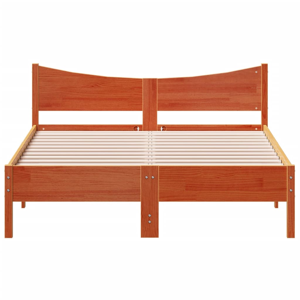 Estructura de cama sin colchón madera maciza marrón 120x190 cm - Vetonek