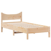 Estructura de cama sin colchón madera maciza pino 75x190 cm - Vetonek