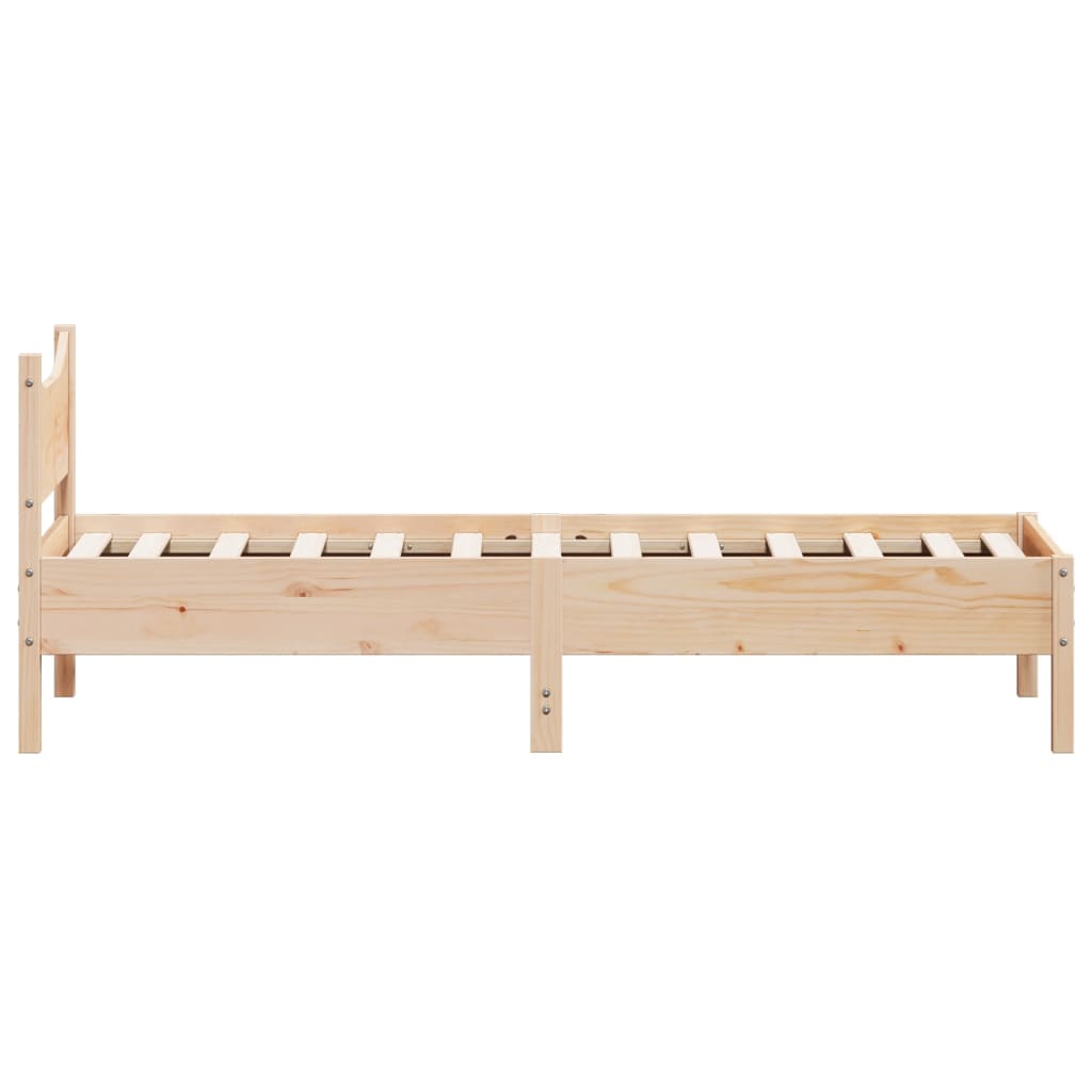 Estructura de cama sin colchón madera maciza pino 75x190 cm - Vetonek