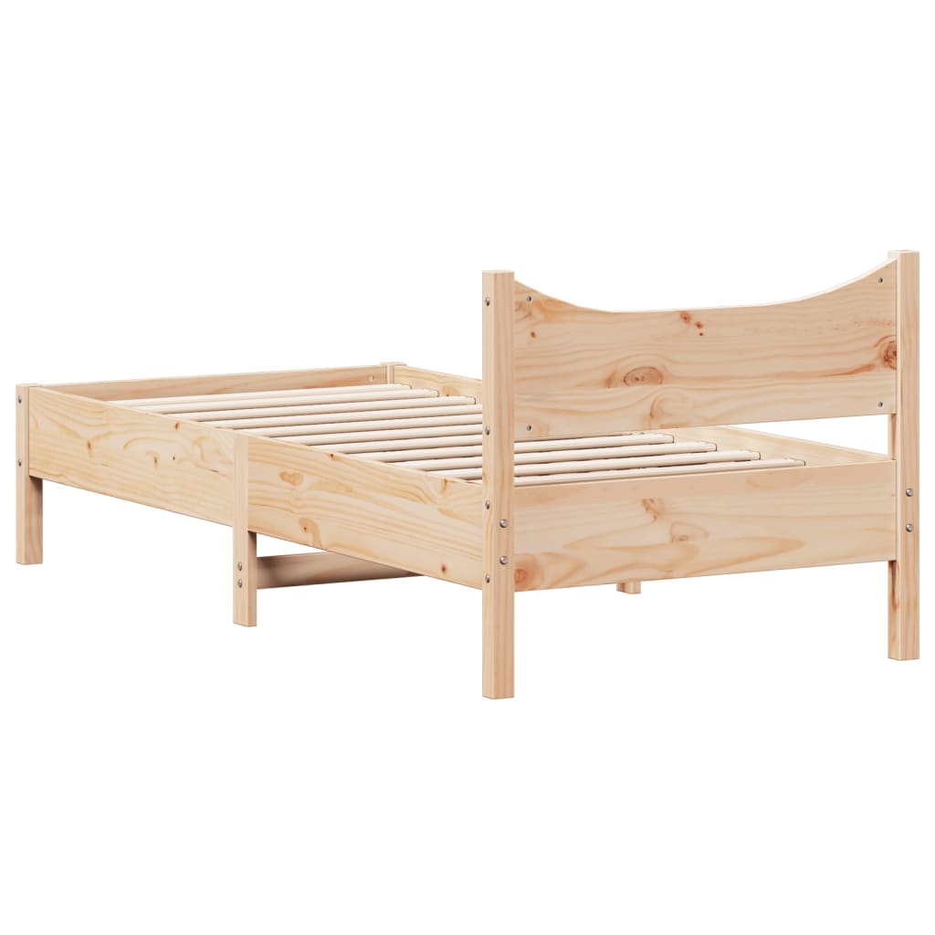 Estructura de cama sin colchón madera maciza pino 75x190 cm - Vetonek