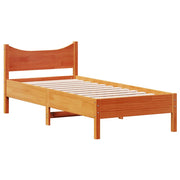 Cadre de lit sans matelas bois massif marron 75x190 cm - Vetonek