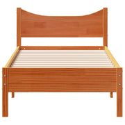 Cadre de lit sans matelas bois massif marron 75x190 cm - Vetonek