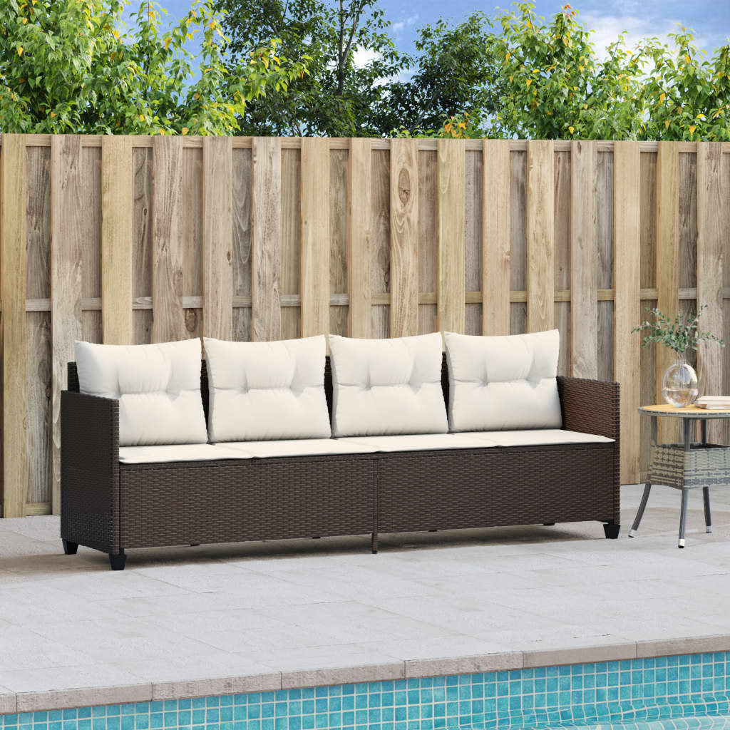 Brown synthetic rattan cushions