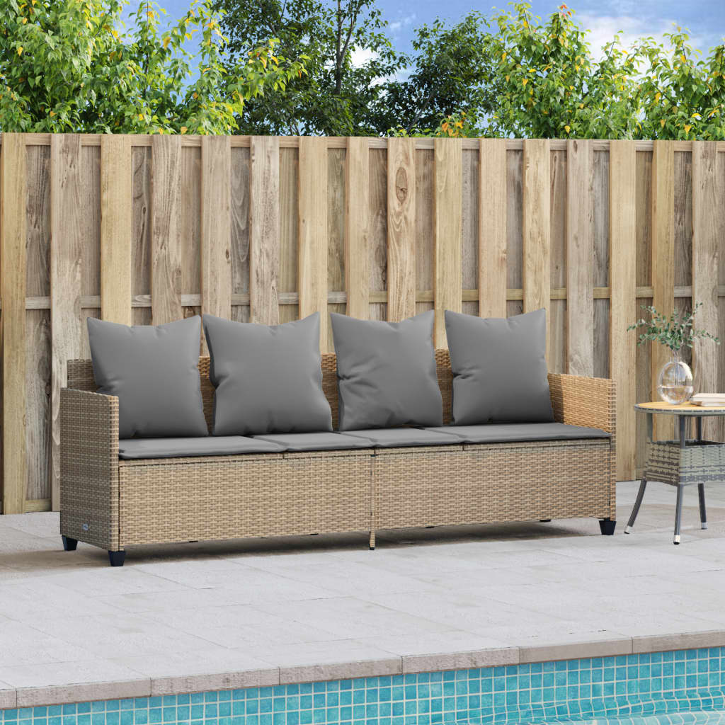 Loom with synthetic rattan beige cushions