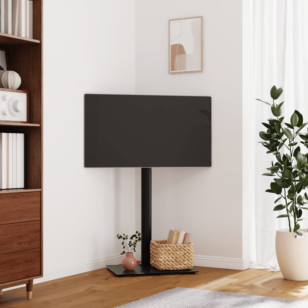 Vetonek Mueble de TV de esquina 1 nivel para 32-65 pulgadas negro