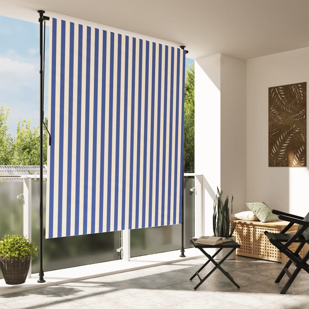 Vetonek Persiana enrollable exterior tela acero azul blanco 200x270 cm