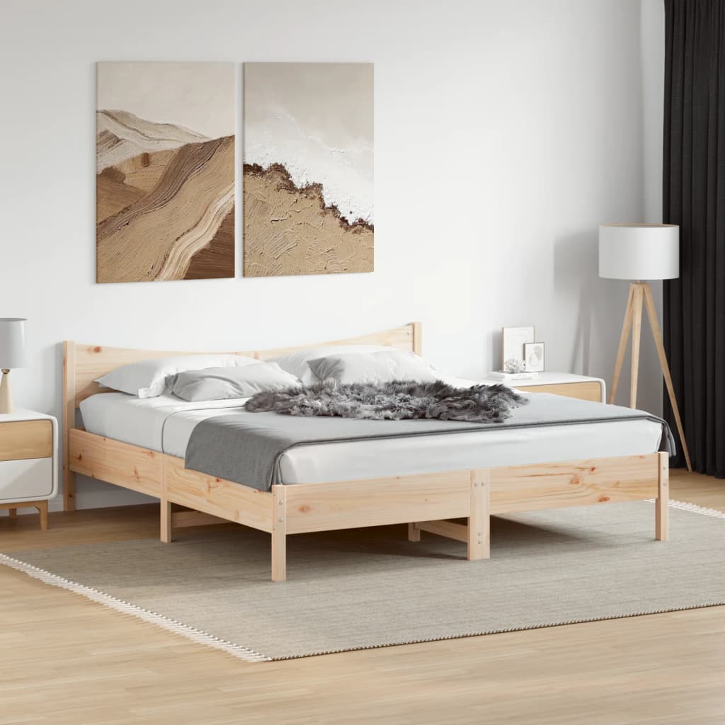 Vetonek Estructura de cama sin colchón madera maciza de pino 200x200 cm