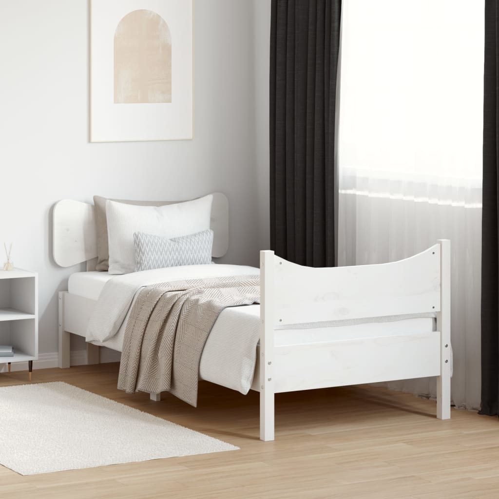 Vetonek Estructura cama sin colchón madera maciza pino blanca 100x200cm