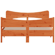 Estructura de cama sin colchón madera maciza marrón 135x190 cm v5009 - Vetonek