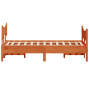 Estructura de cama sin colchón madera maciza marrón 135x190 cm v5009 - Vetonek