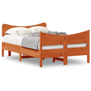 Vetonek Estructura de cama sin colchón madera maciza marrón 120x190 cm