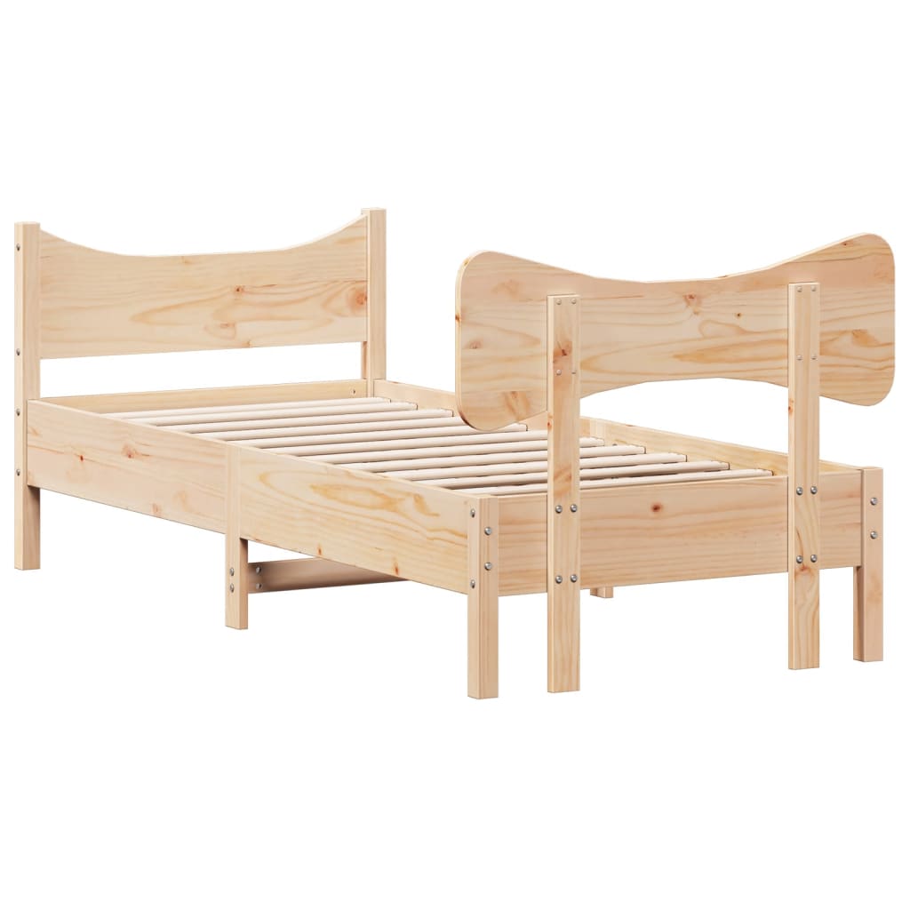 Estructura de cama sin colchón madera maciza de pino 90x190 cm - Vetonek