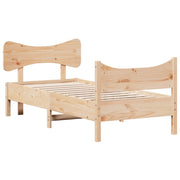 Estructura de cama sin colchón madera maciza pino 75x190 cm v5078 - Vetonek