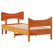 Estructura de cama sin colchón madera maciza marrón 75x190 cm v5092 - Vetonek