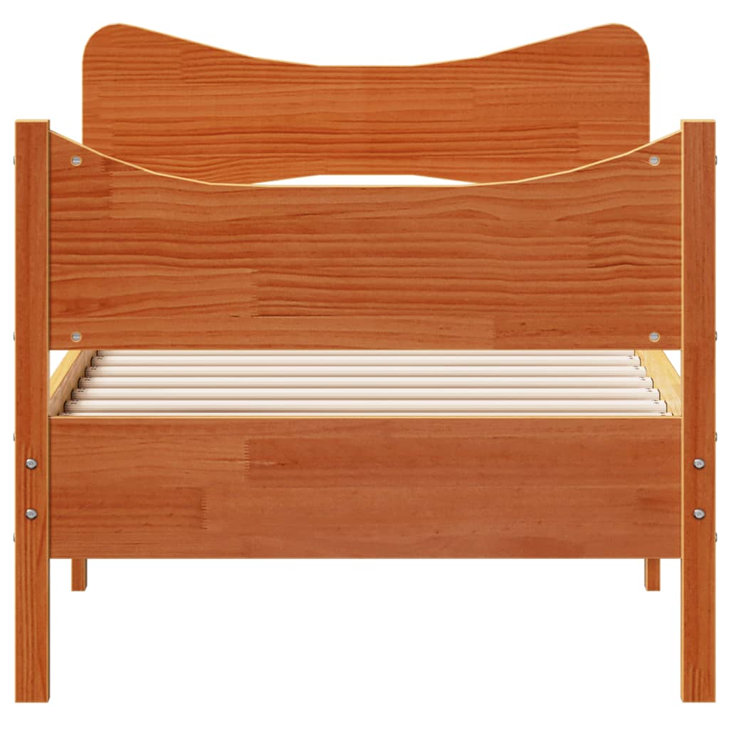 Estructura de cama sin colchón madera maciza marrón 75x190 cm v5092 - Vetonek