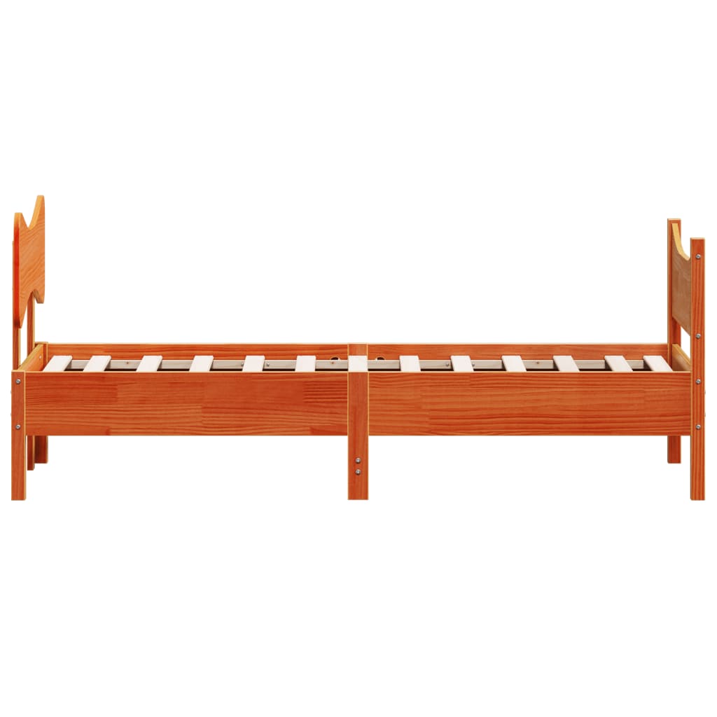 Estructura de cama sin colchón madera maciza marrón 75x190 cm v5092 - Vetonek