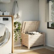 Caixa de armazenamento sapo com tampa em madeira maciça de pinho 80x49x54 cm v5351 - Vetonek