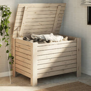 Caixa de armazenamento sapo com tampa em madeira maciça de pinho 80x49x54 cm v5351 Vetonek