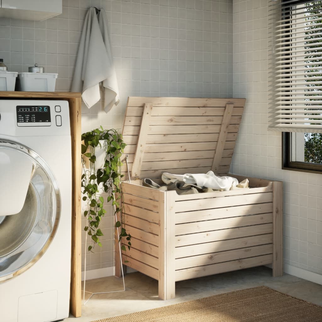 Caixa de armazenamento sapo com tampa madeira maciça de pinho 100x49x54cm v5375 - Vetonek