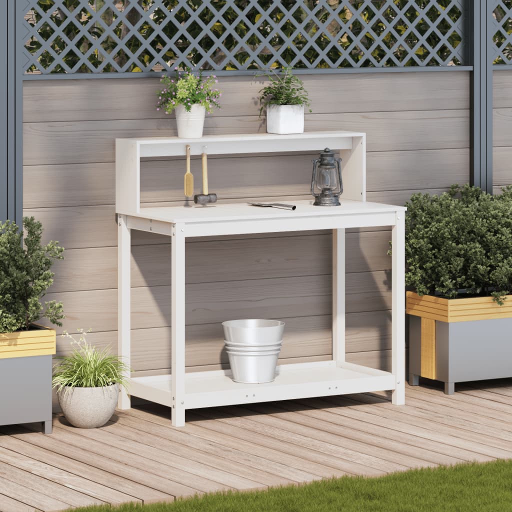 Table planting with white pine wood 108x50x109.5 cm