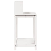 Mesa de plantação com prateleiras em madeira de pinho branco 108x50x109,5 cm - Vetonek