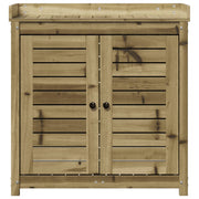 Mesa de plantação com prateleiras de madeira impregnada 82,5x50x86,5 cm - Vetonek