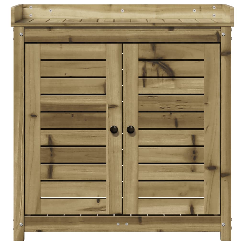 Mesa de plantação com prateleiras de madeira impregnada 82,5x50x86,5 cm - Vetonek