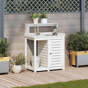 Mesa de plantação com prateleiras em madeira de pinho branco 82,5x50x109,5cm v6556 - Vetonek