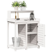 Mesa de plantação com prateleiras em madeira de pinho branco 82,5x50x109,5cm v6556 - Vetonek