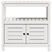 Mesa de plantação com prateleiras em madeira de pinho branco 82,5x45x81 cm v6594 - Vetonek