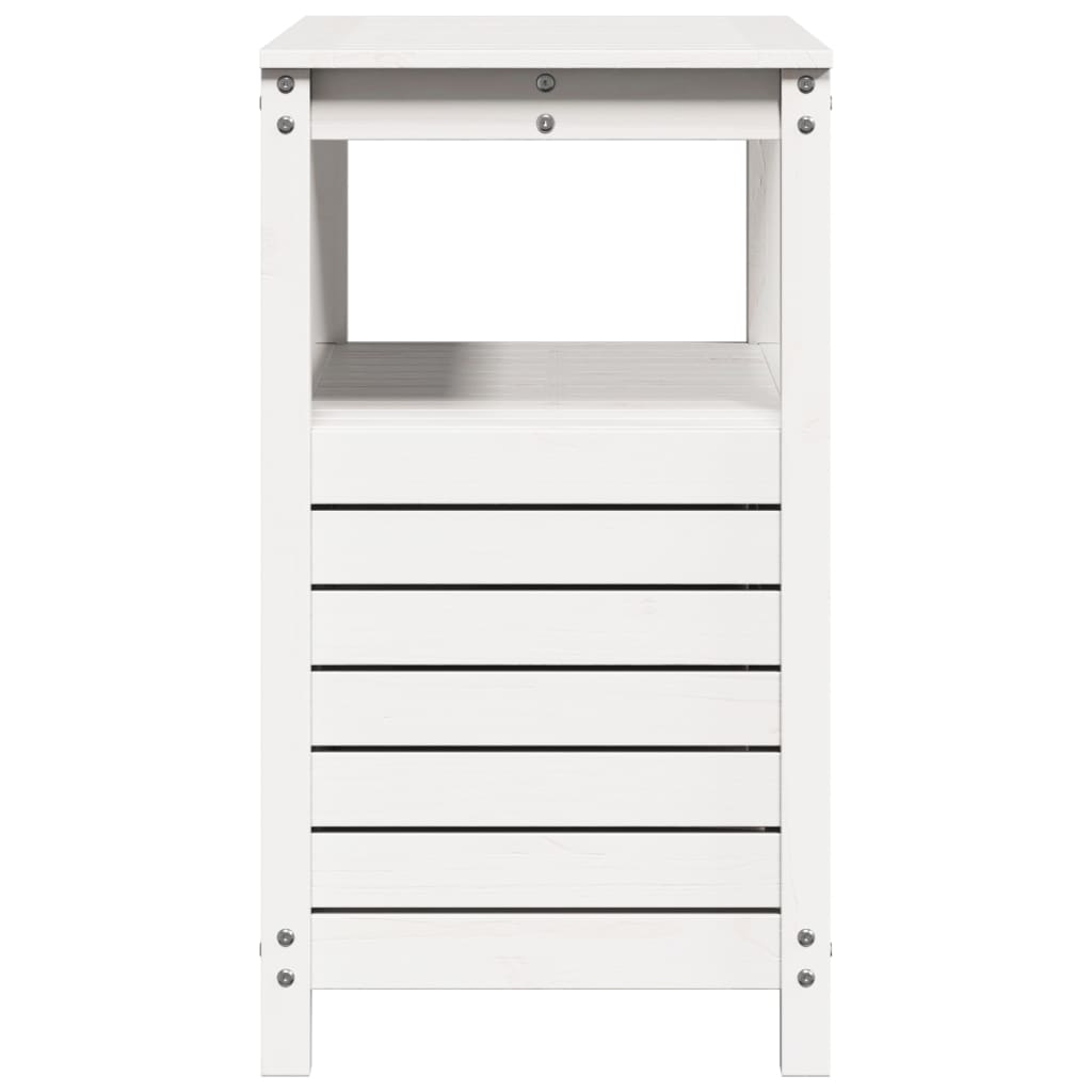 Mesa de plantação com prateleiras em madeira de pinho branco 82,5x45x81 cm v6594 - Vetonek