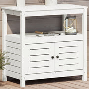 Mesa de plantação com prateleiras em madeira de pinho branco 82,5x45x81 cm v6594 Vetonek