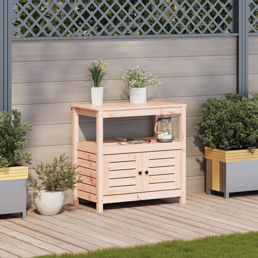 Table de plantation avec étagères en bois Douglas 82,5x45x81 cm