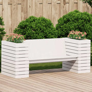 Banc avec jardinières en bois de pin blanc massif 167,5x60x65 cm v44 Vetonek