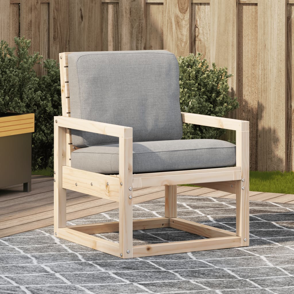 Vetonek Silla de jardín madera maciza de pino 57,5x63x76 cm