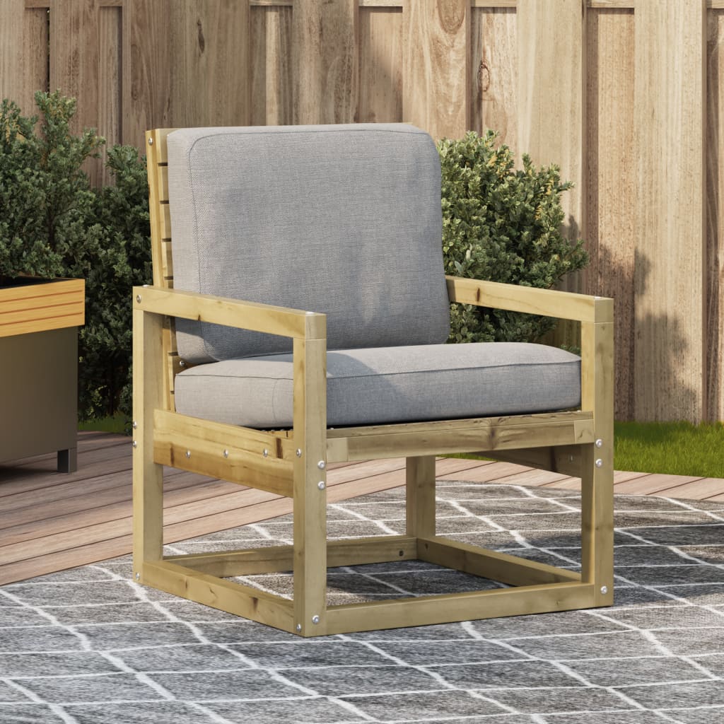 Vetonek Silla de jardín madera de pino impregnada 57,5x63x76 cm