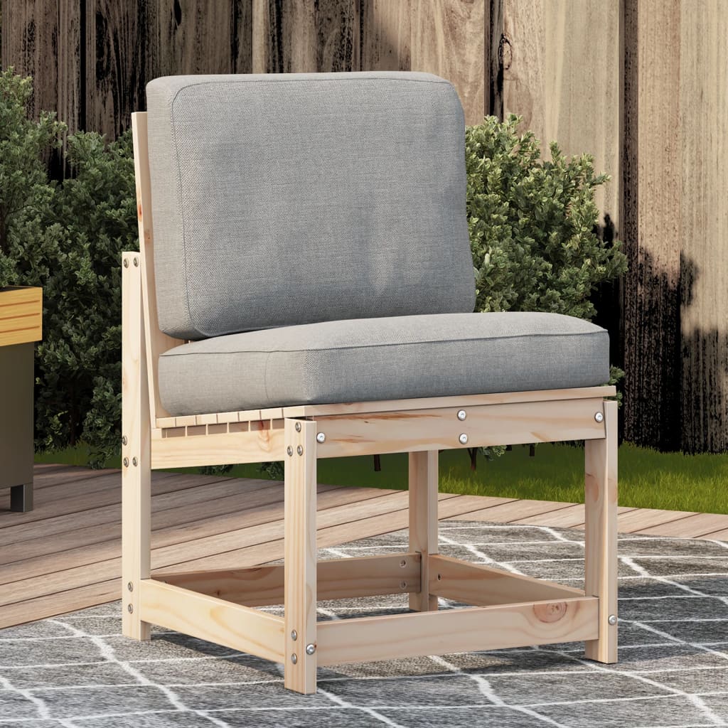 Vetonek Silla de jardín de madera maciza de pino 50,5x55x77 cm